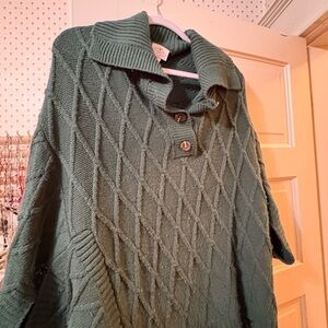 St. John's Bay Olive Green Cable-Knit Turtleneck Sweater